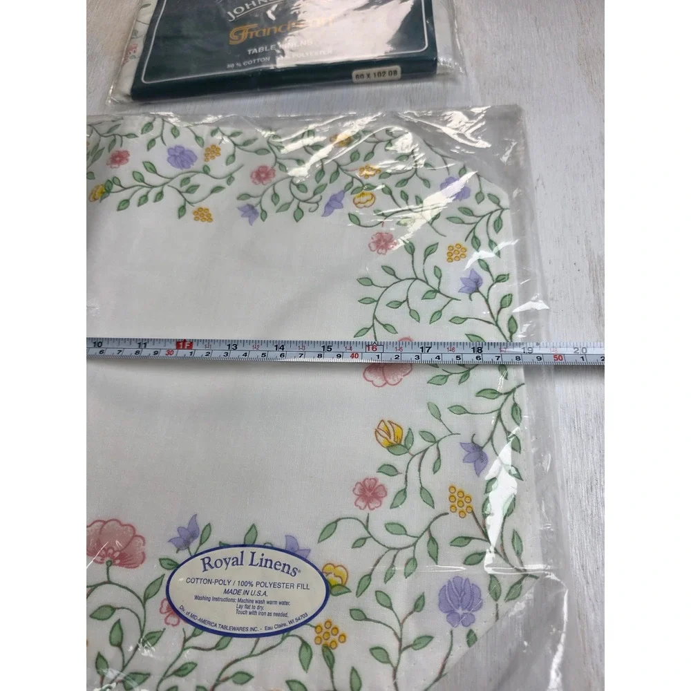 Royal Linens Summer Chintz Tablecloth Set Napkins Placemats Floral Cottagecore